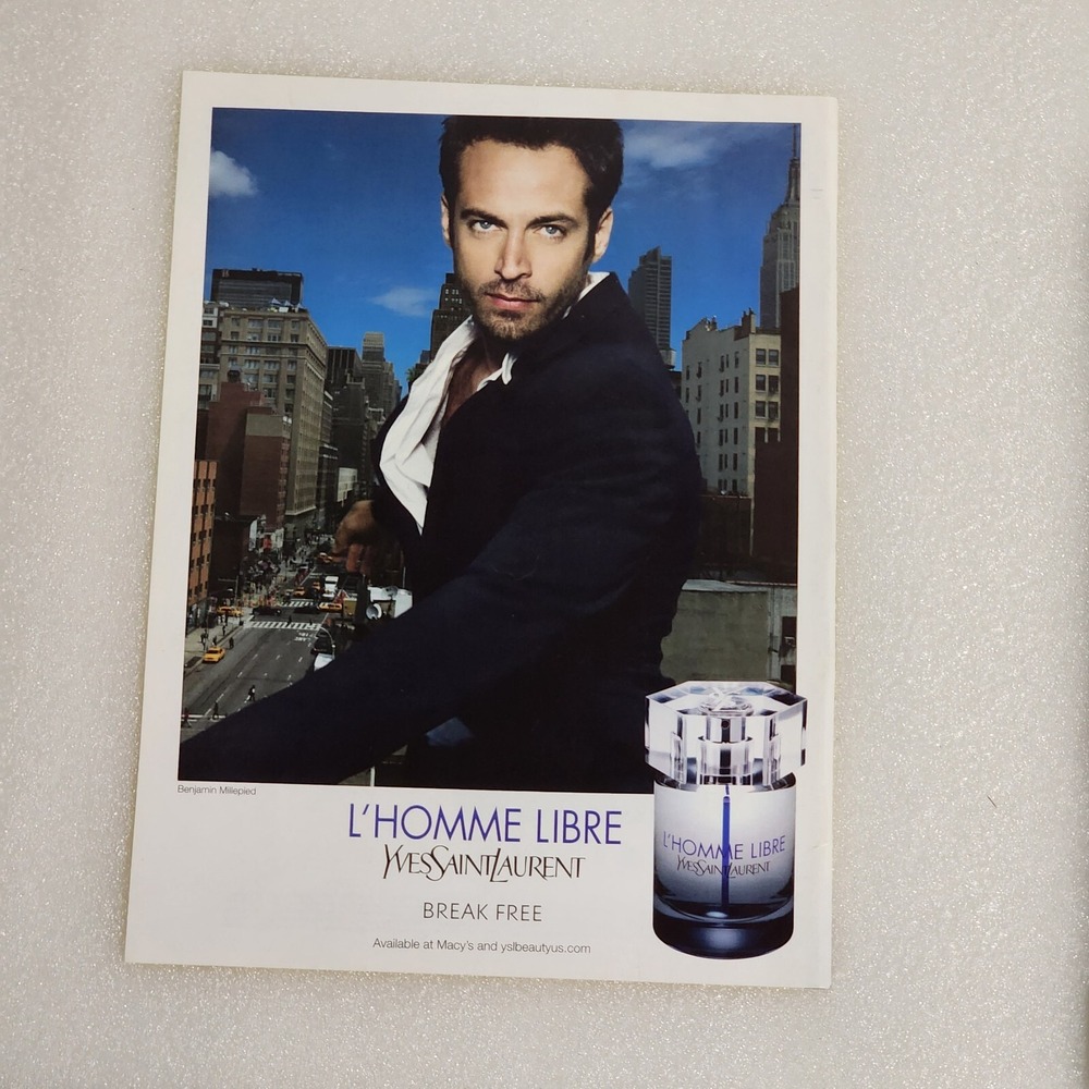 Yves Saint Laurent L'Homme Libre Print Ad 2012 Benjamin Millepied YSL 8x10